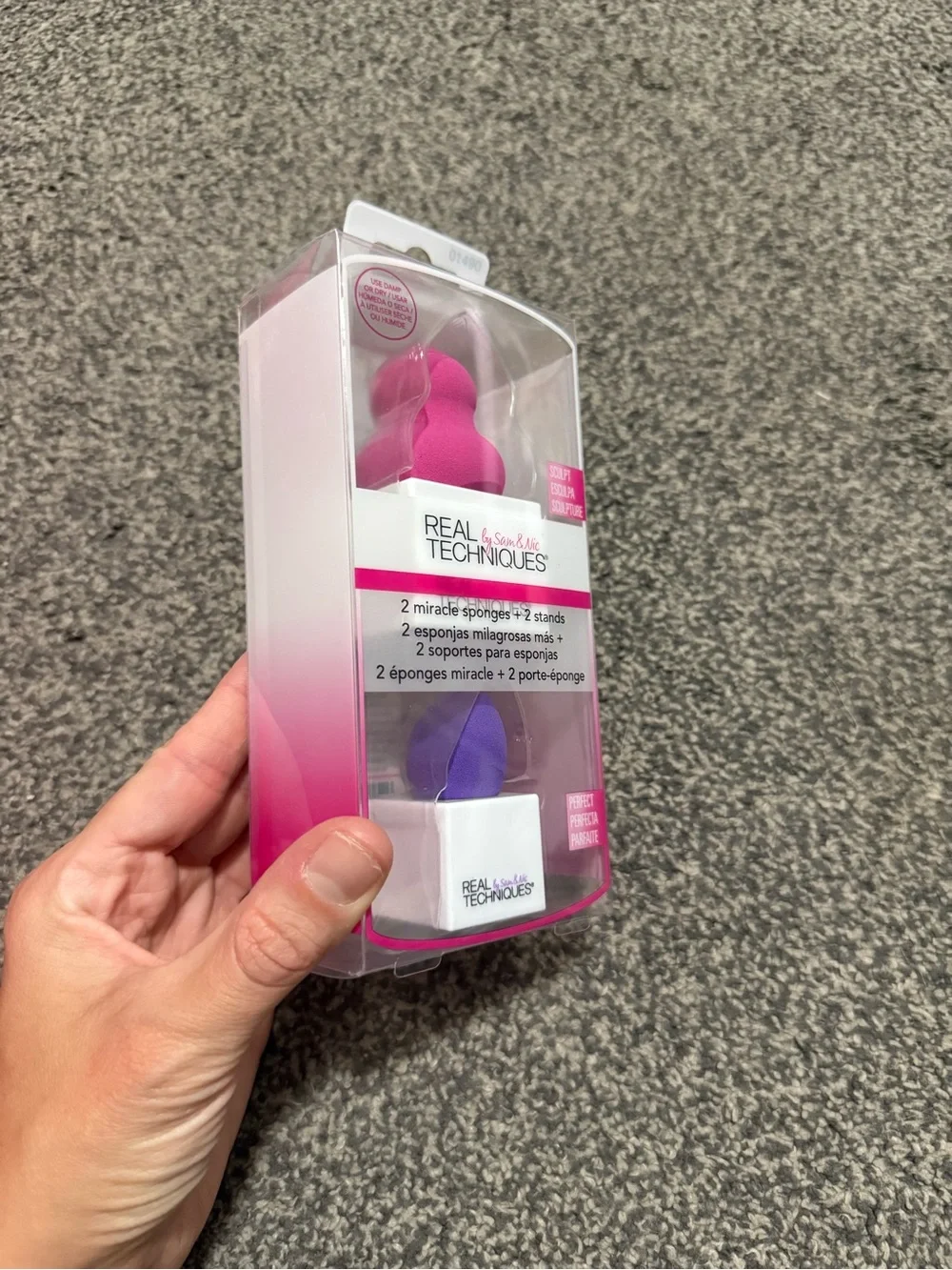 NEW Real Techniques Miracle Makeup Sponges + 2 Stands Sculpt & Perfect
